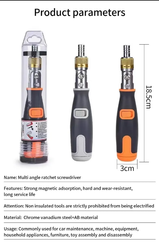 π§ Multi-Angle Ratchet Screwdriver Set β 10-in-1 Hidden Storage Tool
