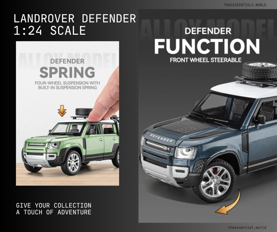 Land Rover Defender 1:24 Scale Diecast Model – Rugged British Icon in Miniature