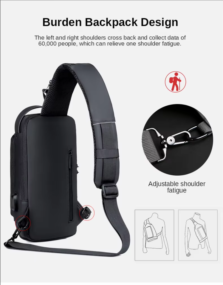 Multifunction Crossbody Chest Bag – Waterproof, Durable & Stylish