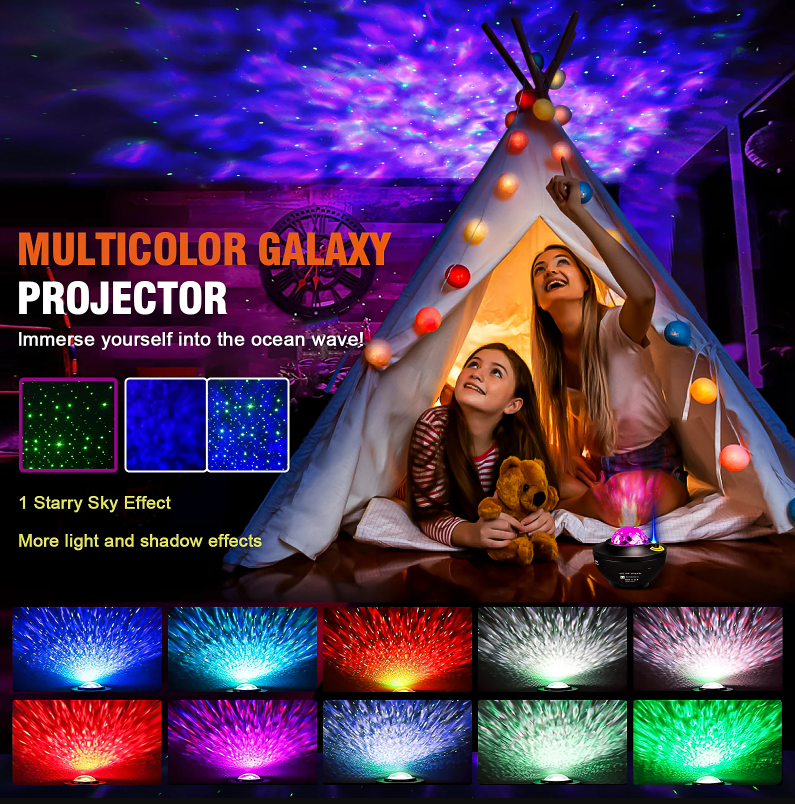 Galaxy Projector Lamp with Bluetooth Speaker & Remote Control