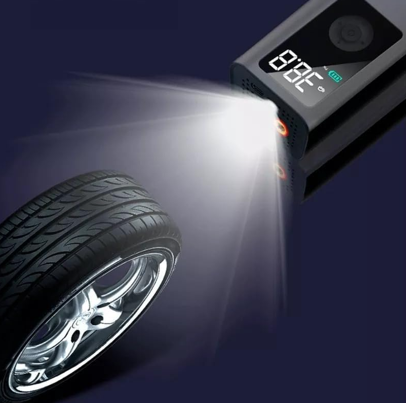 π Multifunctional Portable Air Compressor with 2,000mAh Battery β Inflate, Illuminate, and Power Up!