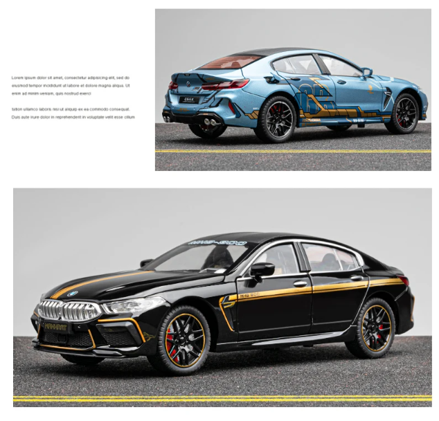 π 1:24 BMW M8 Manhart Edition Die-Cast Model Car β Full Function, Lights & Sound
