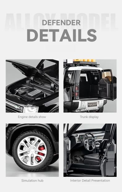 Land Rover Defender 1:24 Scale Diecast Model – Rugged British Icon in Miniature
