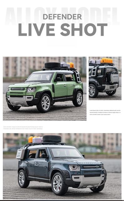 Land Rover Defender 1:24 Scale Diecast Model – Rugged British Icon in Miniature