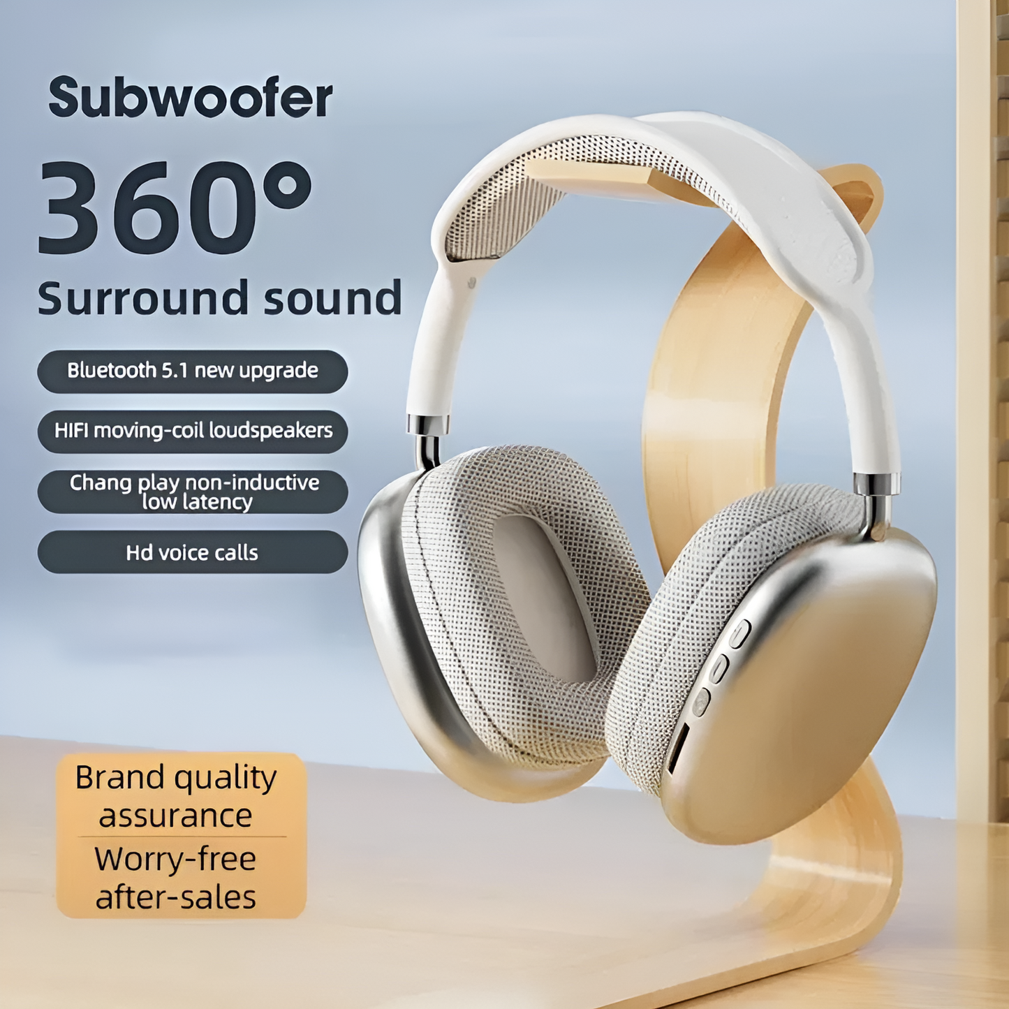 P9 Wireless Bluetooth Headphones | Over-Ear Stereo Headset with Mic