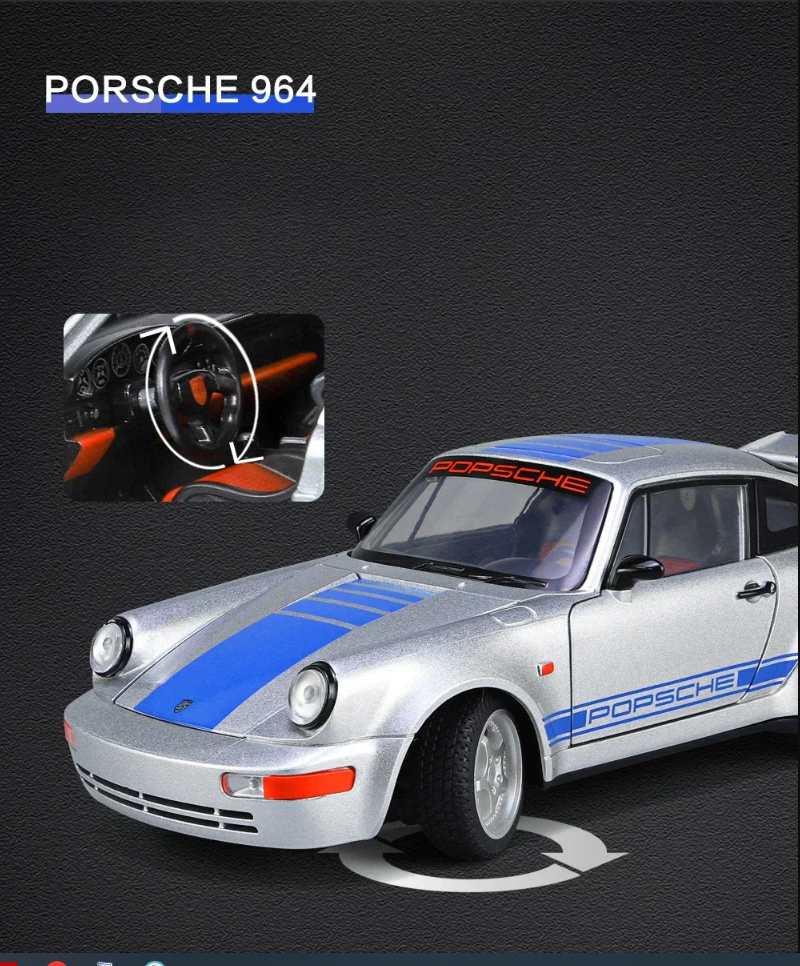 🏎️ Porsche 964 Die-Cast Model Car (1:24 Scale)