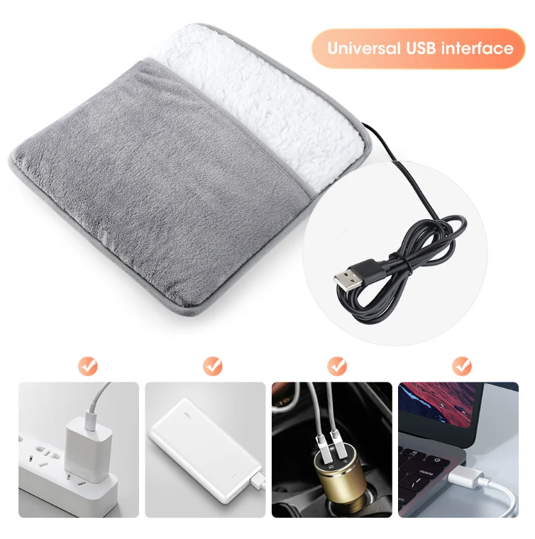 🔥 USB Heated Foot Warmer Pad – Full Body Comfort + FREE Moisturizing Socks!