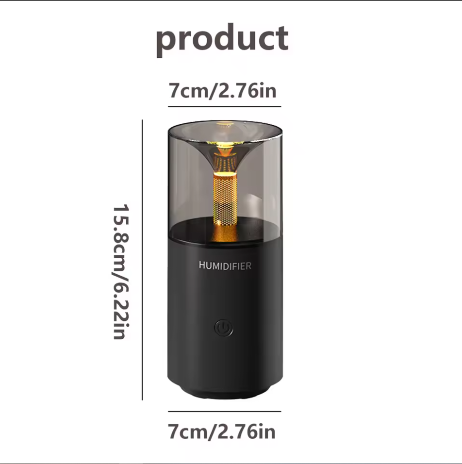 🕯️ Candle Flame Humidifier – Soothe Your Senses in Style