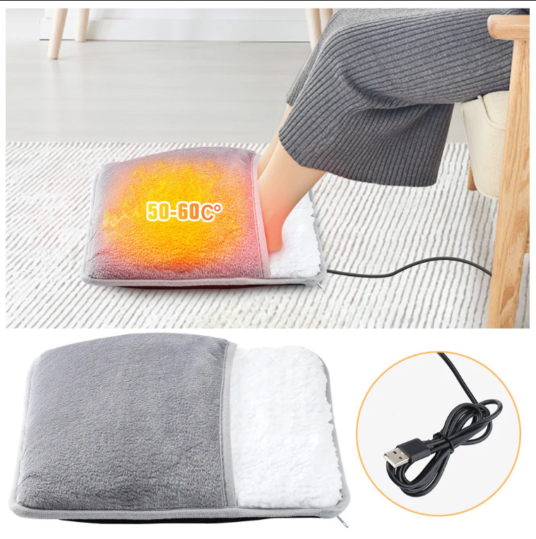 🔥 USB Heated Foot Warmer Pad – Full Body Comfort + FREE Moisturizing Socks!