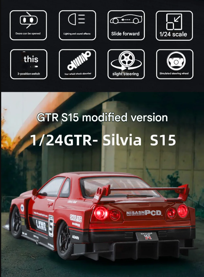 Nissan GTR Liberty Walk Edition 1/24 Scale Model Car
