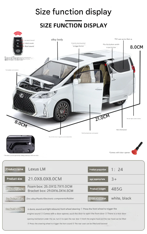 Lexus LM300 & Toyota Alphard Diecast Model (1:24 Scale)