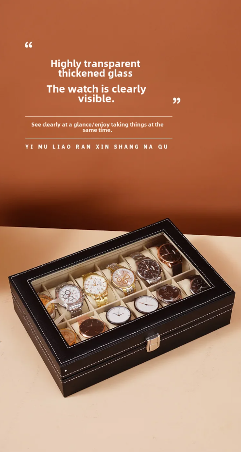 Premium Double Row Watch Organizer – 10 & 12 Slot Models