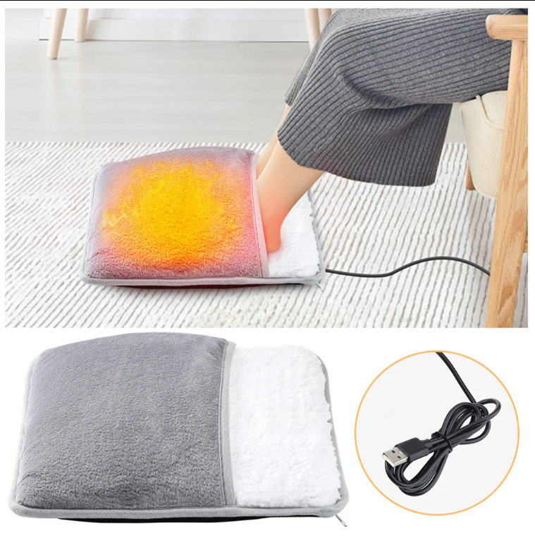 🔥 USB Heated Foot Warmer Pad – Full Body Comfort + FREE Moisturizing Socks!