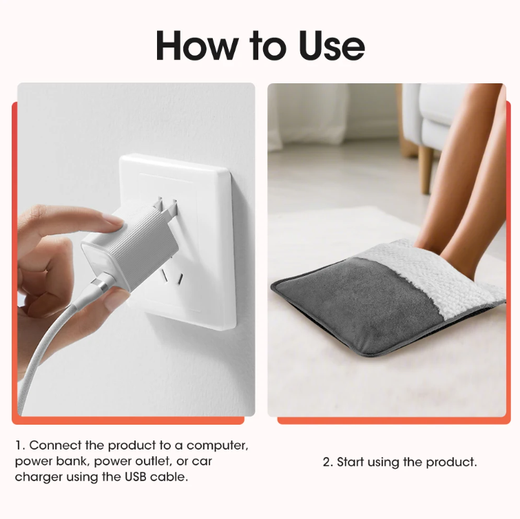 🔥 USB Heated Foot Warmer Pad – Full Body Comfort + FREE Moisturizing Socks!
