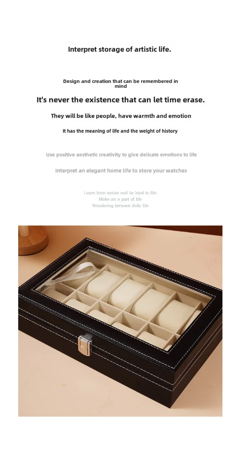 Premium Double Row Watch Organizer – 10 & 12 Slot Models