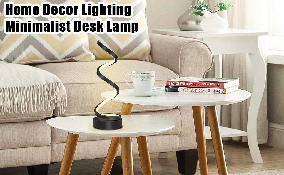 Modern Spiral LED Table Lamp – Adjustable Brightness & Color Modes