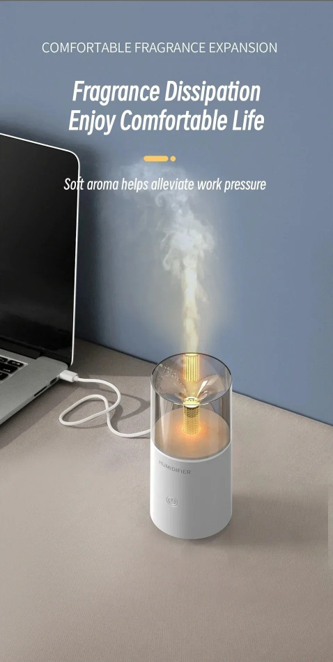 🕯️ Candle Flame Humidifier – Soothe Your Senses in Style