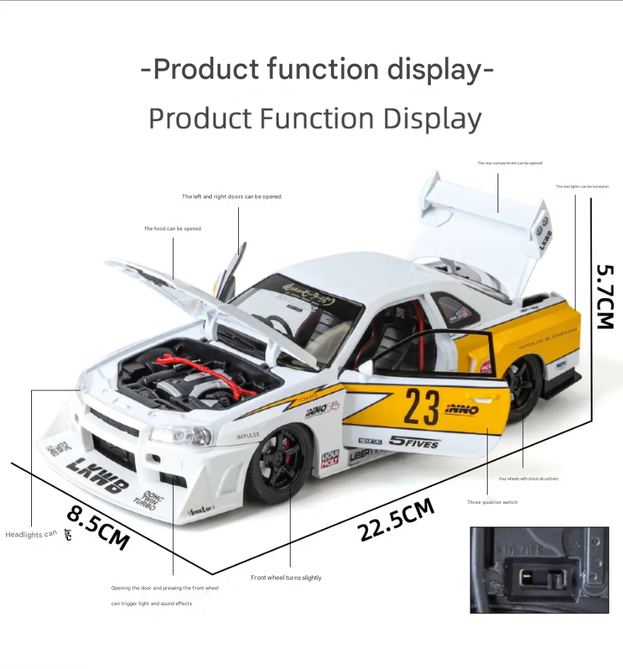 Nissan GTR Liberty Walk Edition 1/24 Scale Model Car