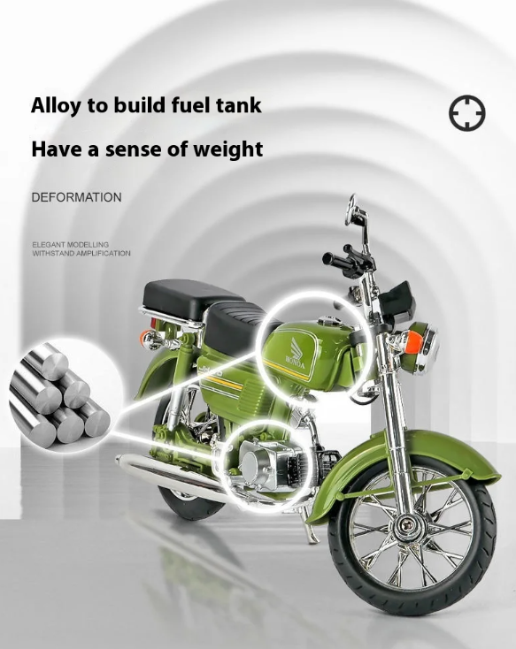 Die-Cast Honda 70cc Replica Motorcycle – 1:10 Scale Model