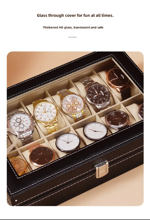 Premium Double Row Watch Organizer – 10 & 12 Slot Models