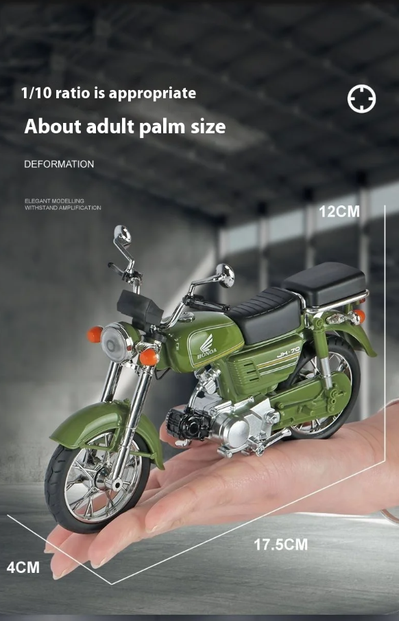 Die-Cast Honda 70cc Replica Motorcycle – 1:10 Scale Model