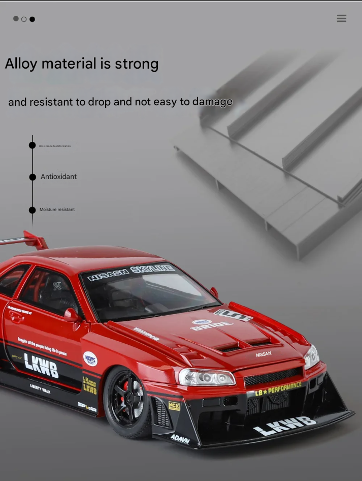 Nissan GTR Liberty Walk Edition 1/24 Scale Model Car