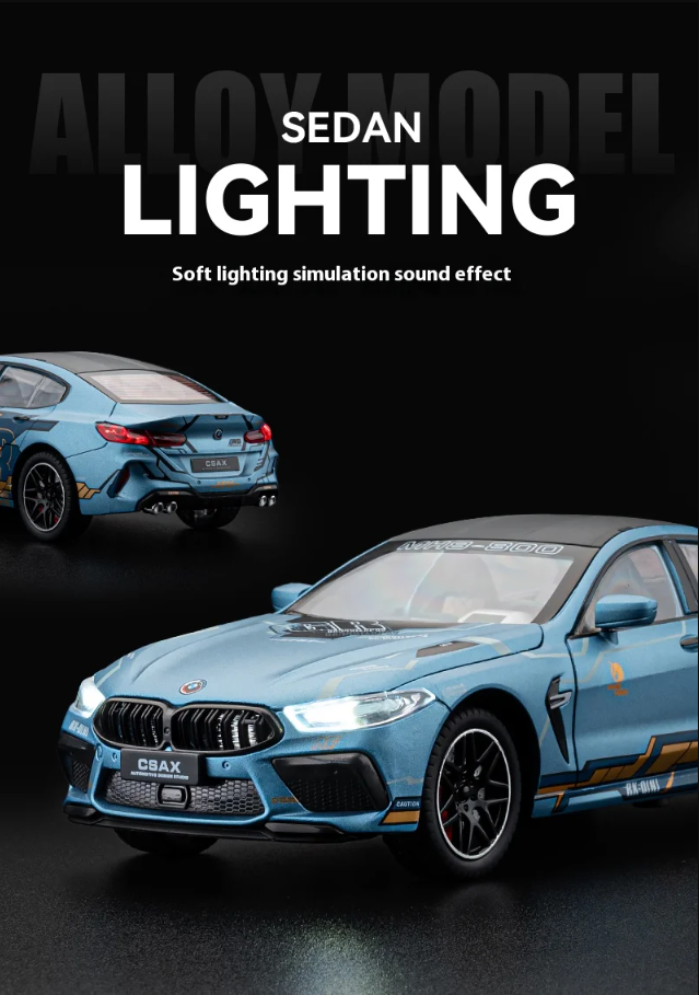 π 1:24 BMW M8 Manhart Edition Die-Cast Model Car β Full Function, Lights & Sound