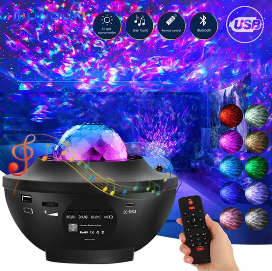 Galaxy Projector Lamp with Bluetooth Speaker & Remote Control