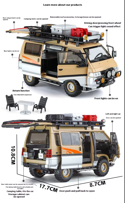 π Adventure Camper Van Alloy Model β 1:24 Scale Diecast