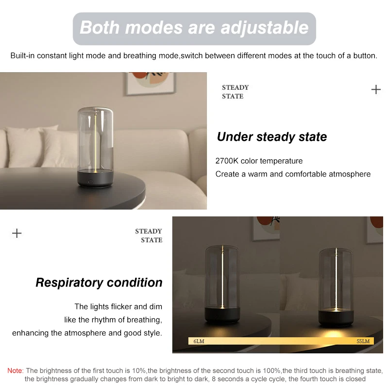 Magnetic Filament Cordless Lamp – Minimalist, Touch-Dimmable, and Rechargeable