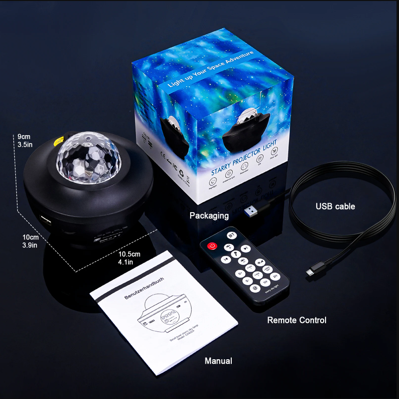 Galaxy Projector Lamp with Bluetooth Speaker & Remote Control