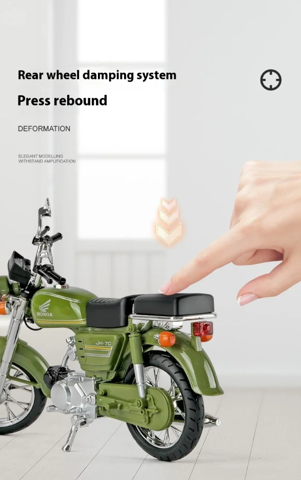 Die-Cast Honda 70cc Replica Motorcycle – 1:10 Scale Model