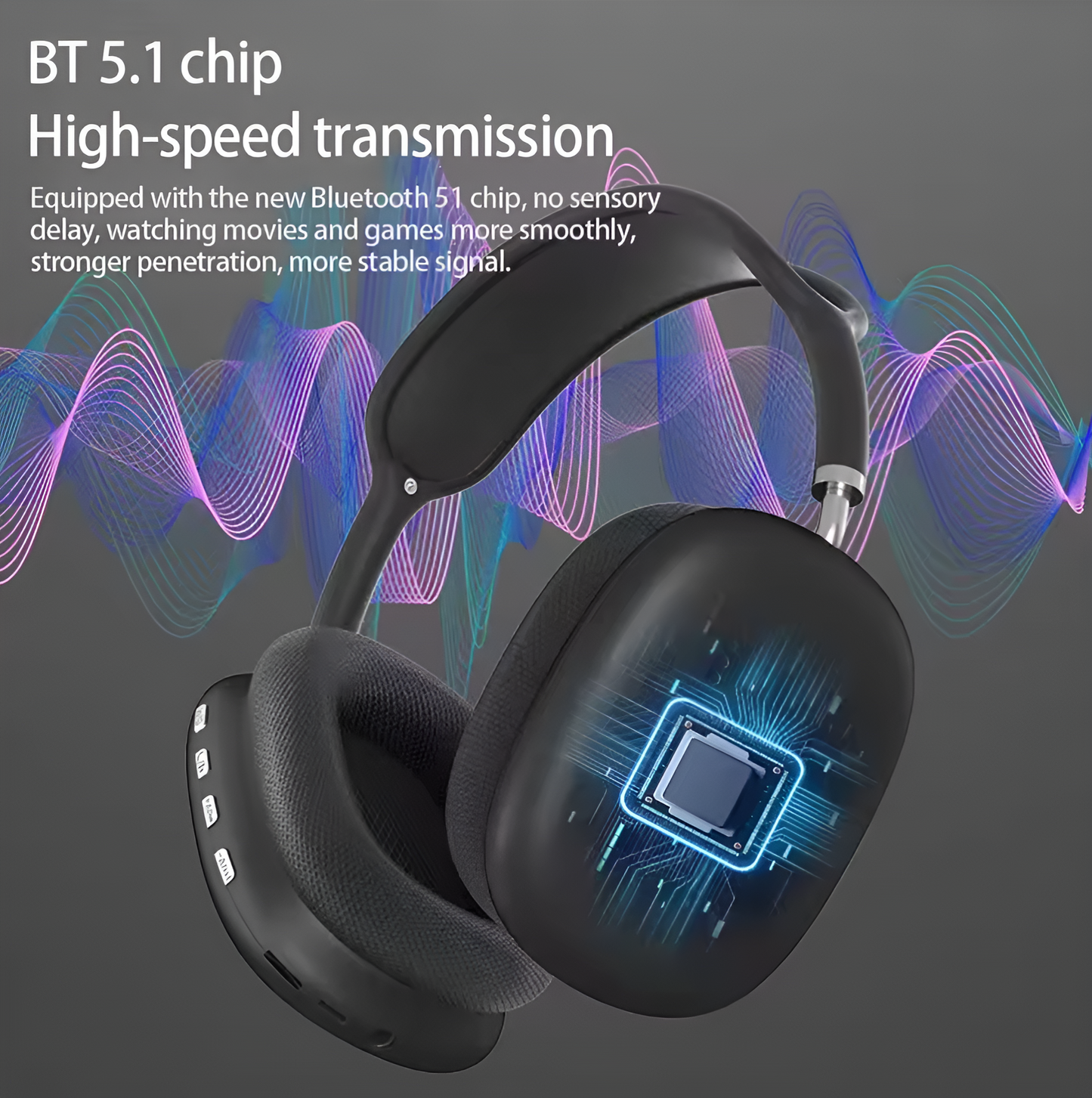 P9 Wireless Bluetooth Headphones | Over-Ear Stereo Headset with Mic