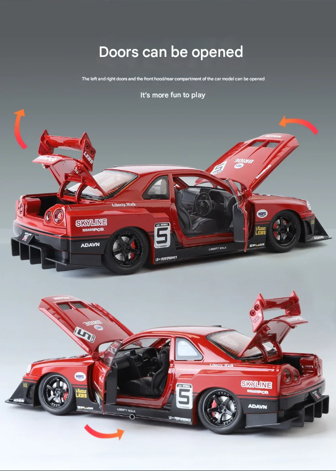 Nissan GTR Liberty Walk Edition 1/24 Scale Model Car