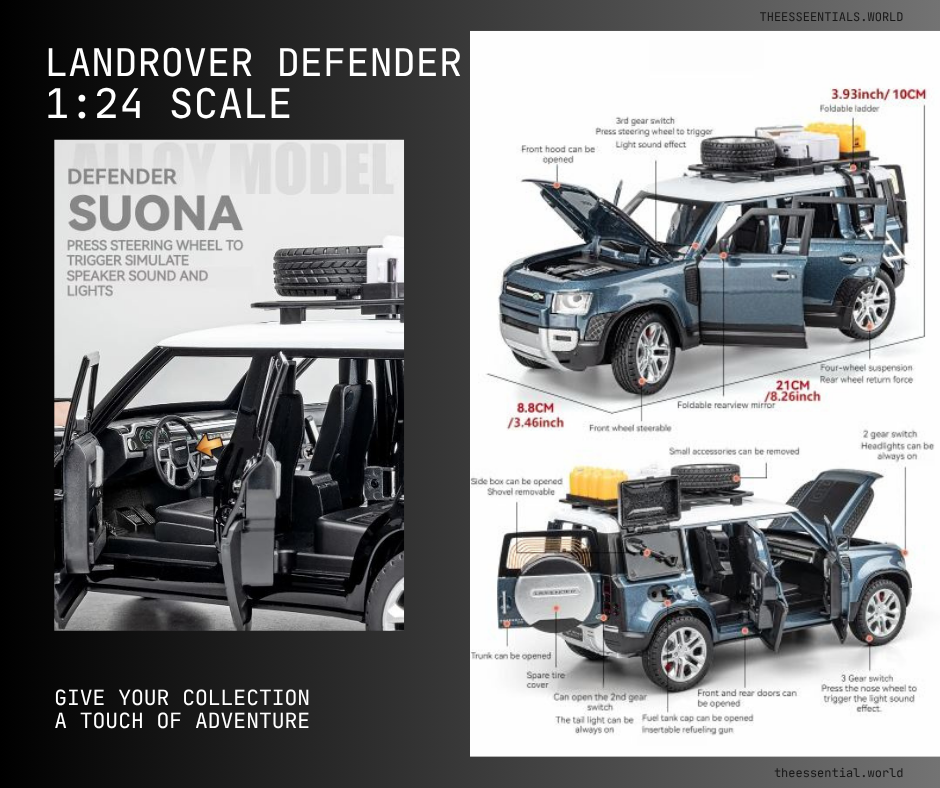 Land Rover Defender 1:24 Scale Diecast Model – Rugged British Icon in Miniature