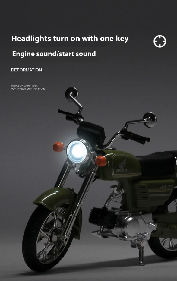 Die-Cast Honda 70cc Replica Motorcycle – 1:10 Scale Model