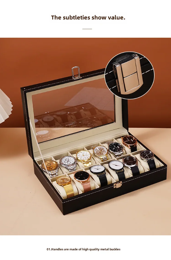 Premium Double Row Watch Organizer – 10 & 12 Slot Models