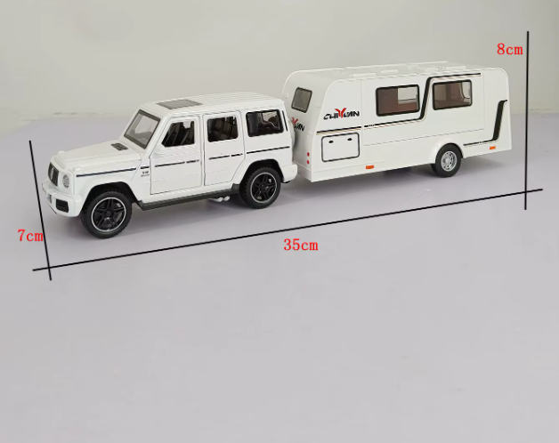 1:32 Diecast G-Wagon AMG, Jeep & LC 300 with Caravan – Collector’s Edition