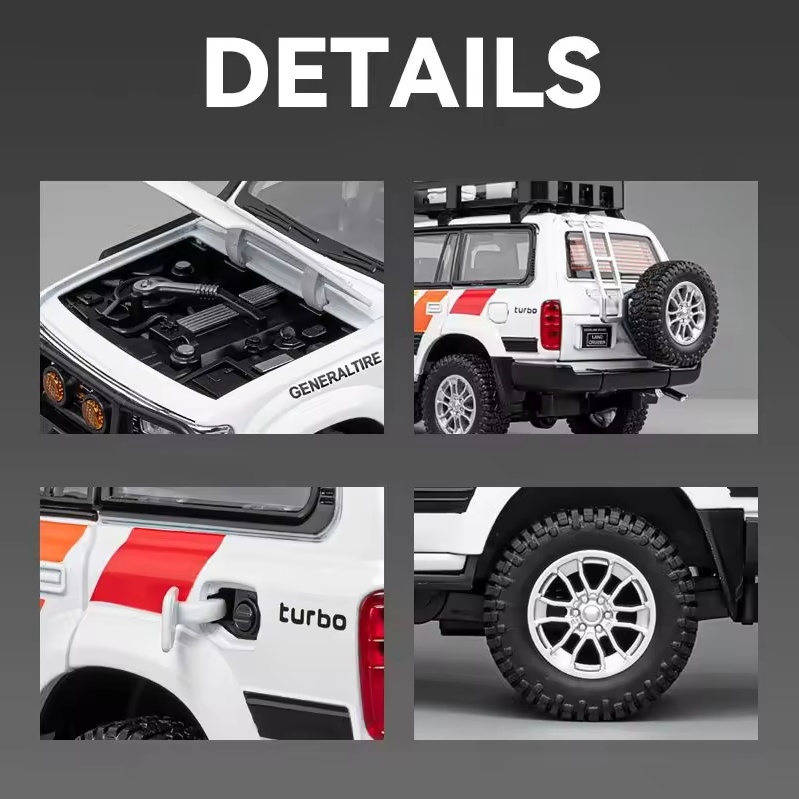 1:24 Scale Land Cruiser LC80 Diecast Model Car - Off-Road Perfection!