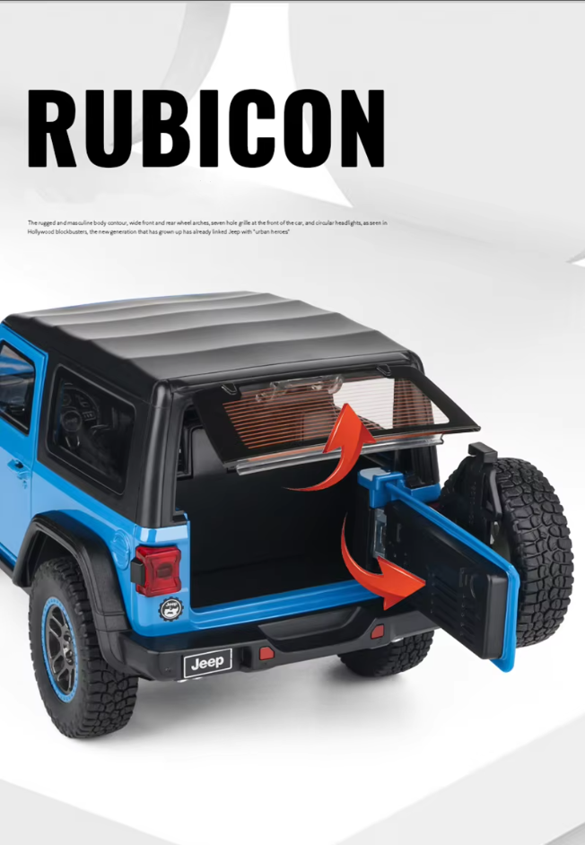 🚙 1:18 Diecast Rubicon Wrangler Jeep Model 🌟