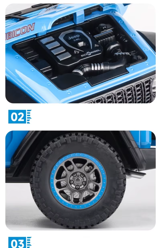 🚙 1:18 Diecast Rubicon Wrangler Jeep Model 🌟