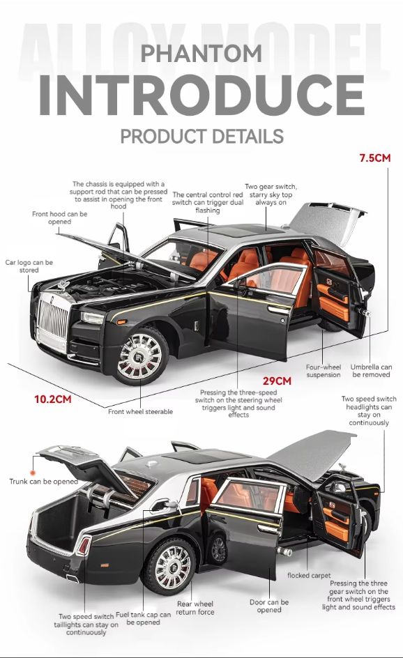π Introducing the Exquisite 1:18 Rolls-Royce Phantom Model! π