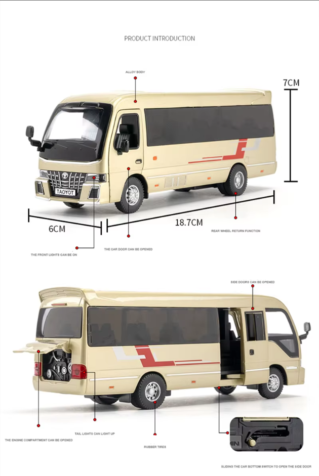 π Discover the 1:32 Diecast Toyota Coaster Bus Model! π