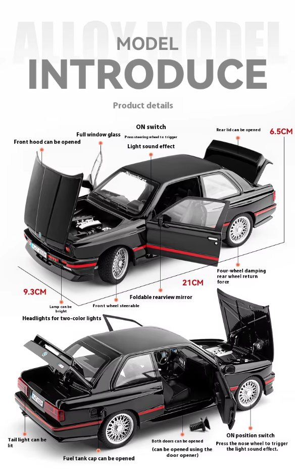 π₯ 1:24 Diecast BMW M3 E30 β A True Classic for Collectors! π₯