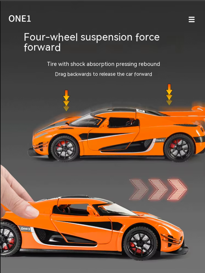 ๐โจ 1:24 Diecast Koenigsegg One Model Car โจ๐