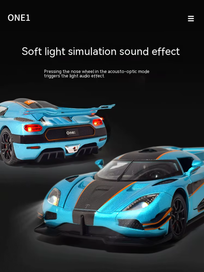 ๐โจ 1:24 Diecast Koenigsegg One Model Car โจ๐