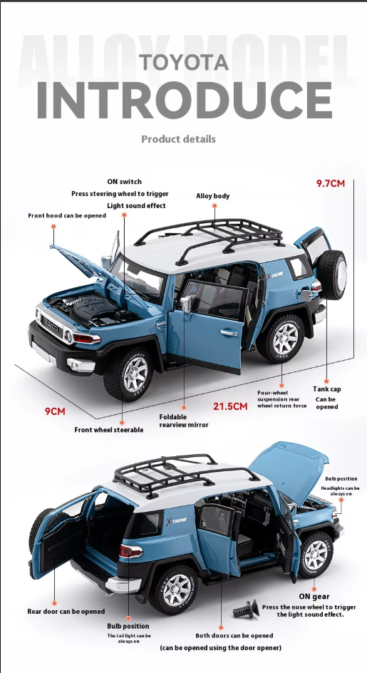 π 1:24 Diecast Toyota FJ Cruiser SUV Model β A Must-Have for Collectors! π