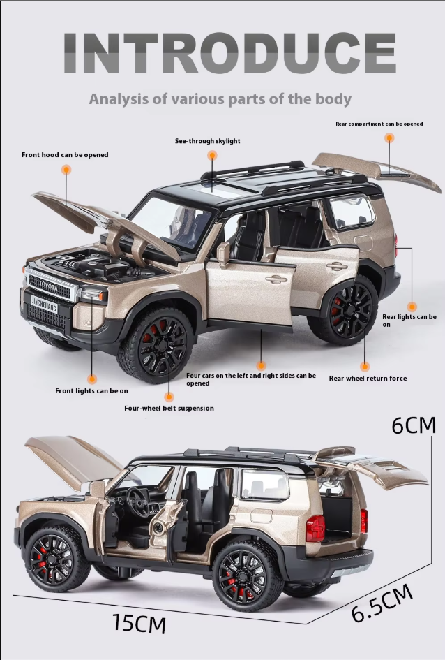 1:32 Diecast Toyota Land Cruiser Prado SUV Model