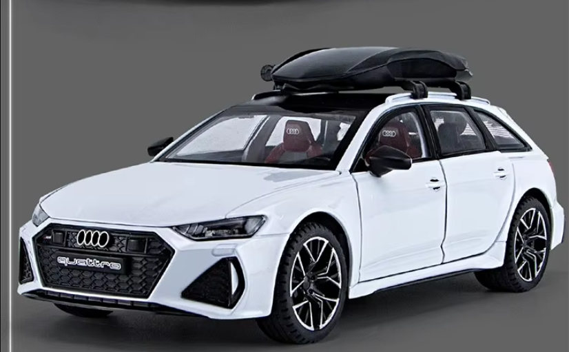 1:24 Diecast Audi RS6 Model Car with Roof Luggage Compartment