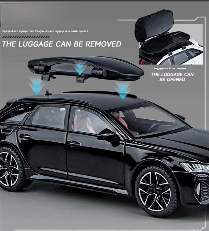 1:24 Diecast Audi RS6 Model Car with Roof Luggage Compartment